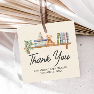 Étiquettes Cadeau Baby Books and Brunch Neutral Baby Shower