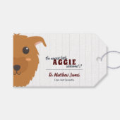 Étiquettes-cadeau Baby Boy Chien Maroon (Devant (Horizontal))