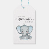 Étiquettes-cadeau Baby Boy Douche Blue Elephant Merci (Dos)