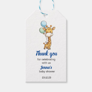 Étiquettes-cadeau Baby Boy Giraffe Baby shower Merci