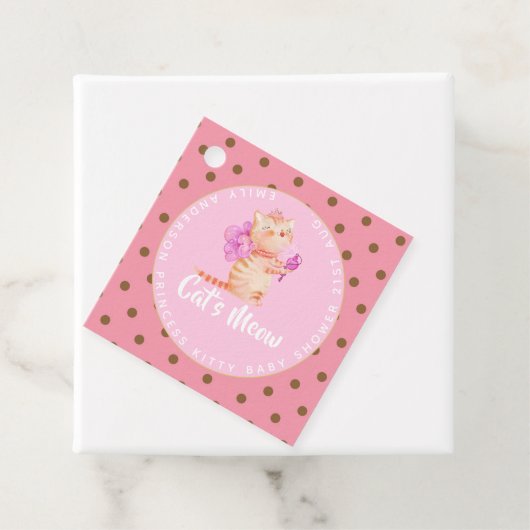 Étiquettes Cadeau Baby Girl 1er Anniversaire Douche Princesse Chats (En situation)