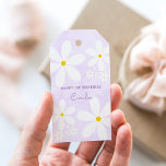 Étiquettes-cadeau Baby Girl Daisy (Purple)<br><div class="desc">Gorgeous daisy design with a soft purple palette for a very special celebration.  Easily customize the name and event. Particularly perfect for a first birthday.  Be sure to check out the rest of my collection for more options.</div>