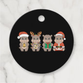 Étiquettes Cadeau Baby Hippo Moo Deng Noël (Devant)