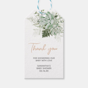 Étiquettes-cadeau Baby in Bloom Baby shower Succulent Favoriser les