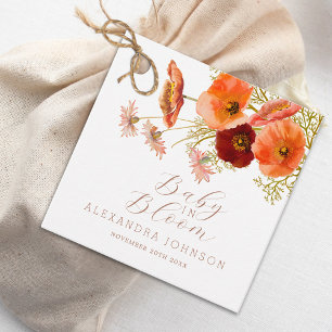 Étiquettes Cadeau Baby in Bloom Boho Fall Floral Custom Baby shower