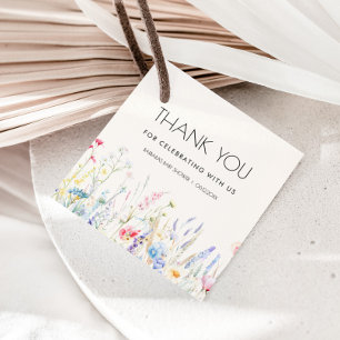 Étiquettes Cadeau Baby in Bloom Elégant Baby shower Fleur sauvage