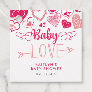 Étiquettes Cadeau "Baby Love" Baby shower de la Saint Valentin