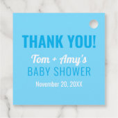 Étiquettes Cadeau Baby Making Potion Blue Footprint Douche Merci (Dos)