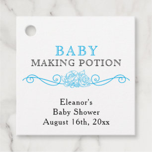 Étiquettes Cadeau Baby Making Potion Moderne Ciel Bleu Mini bouteill