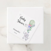 Étiquettes Cadeau Baby shower à ballets et éléphants (En situation)