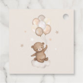 Étiquettes Cadeau Baby shower à ballon à air chaud Pastel Brown Bear (Dos)