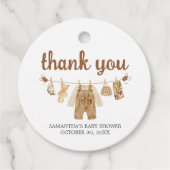 Étiquettes Cadeau Baby shower à café rond (Devant)