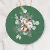 Étiquettes Cadeau Baby shower à feuillage persistant d'hiver (Dos)