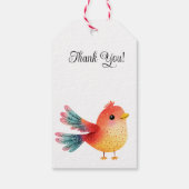 Étiquettes-cadeau Baby shower À Thème Oiseau Mignonne Aquarelle (Dos)