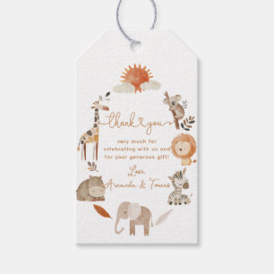 Étiquettes-cadeau Baby shower animal minimaliste moderne Neutre Safa