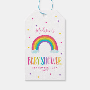 Étiquettes-cadeau Baby shower arc-en-ciel lumineux Favoriser