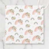 Étiquettes Cadeau Baby shower arc-en-ciel rose (Dos)