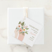 Étiquettes Cadeau Baby shower arc-en-ciel rose (En situation)