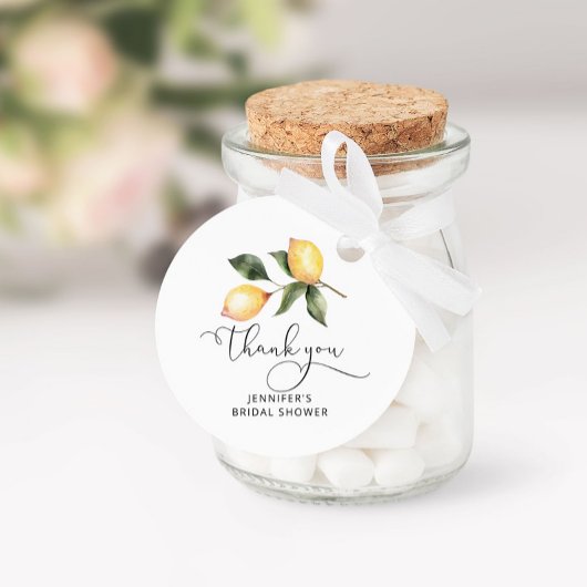 Étiquettes Cadeau Baby shower au citron à l'aquarelle 