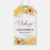 Étiquettes-cadeau Baby Shower aux Citrons et Fleurs (Devant)