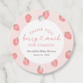 Étiquettes Cadeau Baby shower aux fraises (Devant)