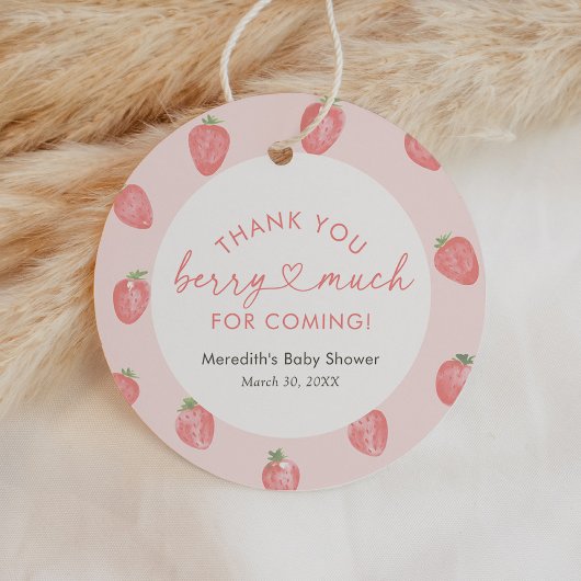 Étiquettes Cadeau Baby shower aux fraises