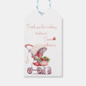 Étiquettes-cadeau Baby shower aux fraises (Devant)