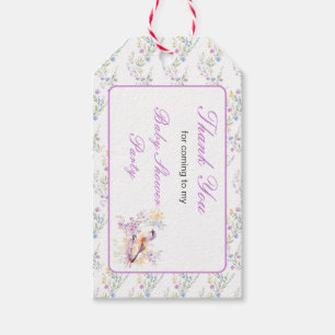 Étiquettes-cadeau Baby shower aux oiseaux mignons de printemps