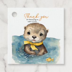 Étiquettes Cadeau Baby shower Baby Otter Merci neutre pour les femme