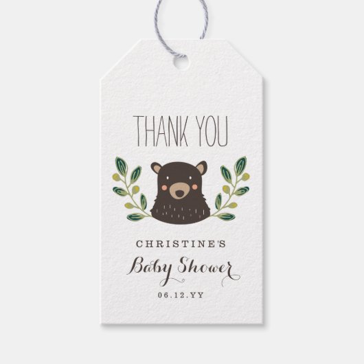 Étiquettes-cadeau Baby shower Bear Cub (Devant)