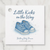Étiquettes Cadeau Baby shower bébé Basket garçon (Devant)