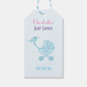 Étiquettes-cadeau Baby shower Bébé et maman Bluebirds