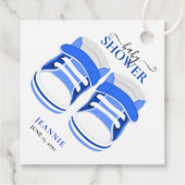 Étiquettes Cadeau Baby shower BÉBÉ GARÇON BLEU BOOTIES (Dos)