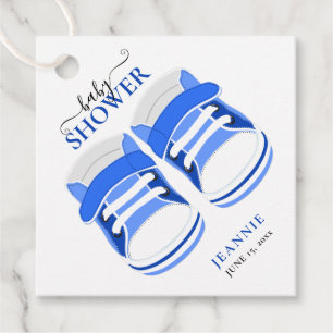 Étiquettes Cadeau Baby shower BÉBÉ GARÇON BLEU BOOTIES