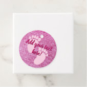 Étiquettes Cadeau Baby shower bébé rose Denim Imprimer personnalisé (En situation)