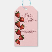 Étiquettes-cadeau Baby shower Berry Sweet Strawberry Hearts (Devant)