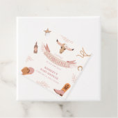 Étiquettes Cadeau Baby shower blanc blanc rose neutre (En situation)