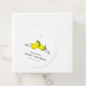 Étiquettes Cadeau Baby shower blanc citron floral (En situation)