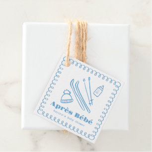 Étiquettes Cadeau Baby shower Bleu À Main Après Bébé Boy