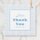 Étiquettes Cadeau Baby shower Bleu À Main Après Bébé Boy (Dos)