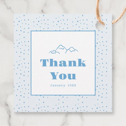 Étiquettes Cadeau Baby shower Bleu À Main Après Bébé Boy (Dos)