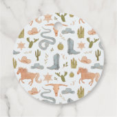 Étiquettes Cadeau Baby shower bleu cowboy (Dos)