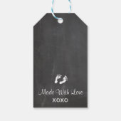 Étiquettes-cadeau Baby shower bleu éléphant Chalk Look Merci (Dos)