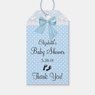 Étiquettes-cadeau Baby shower Blue Bow Invité Favoriser Merci
