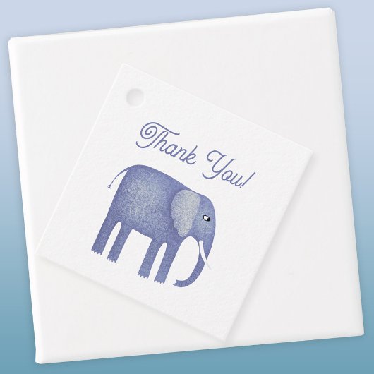 Étiquettes Cadeau Baby shower Blue Elephant