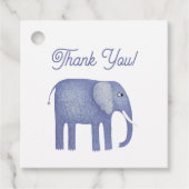 Étiquettes Cadeau Baby shower Blue Elephant (Devant)