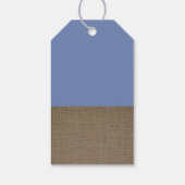 Étiquettes-cadeau Baby shower Blue Fox Burlap (Dos)