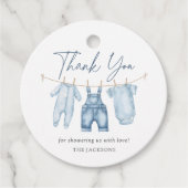 Étiquettes Cadeau Baby shower Blue Jean Denim (Devant)