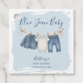 Étiquettes Cadeau Baby shower Blue Jeans Denim (Devant)