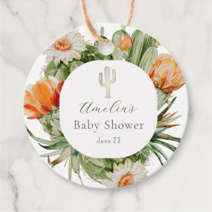 Étiquettes Cadeau Baby shower Boho Cactus
